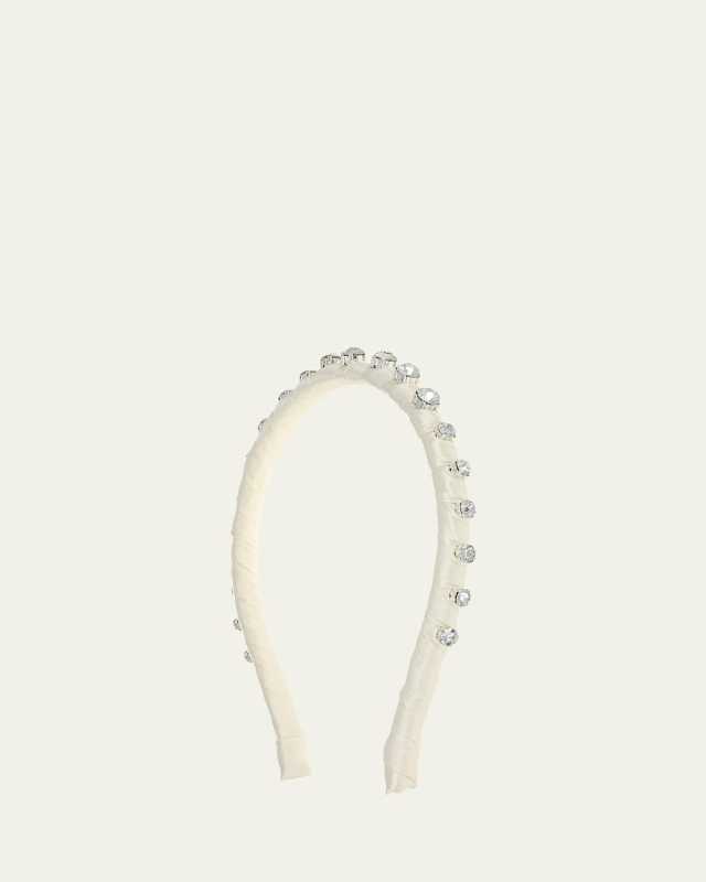 Haisley Embellished Satin-Wrapped Headband